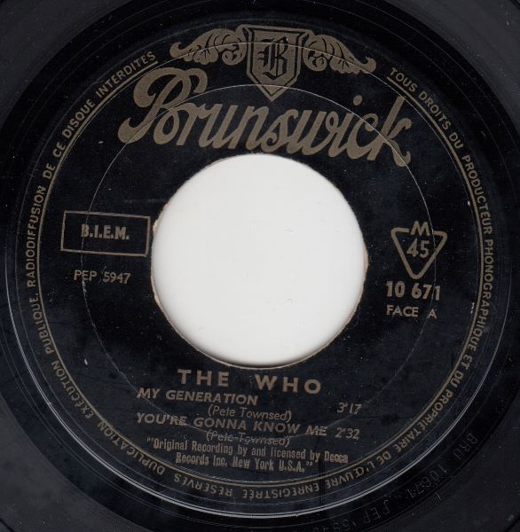My Generation EP : My Generation / Youre Gonna Know Me / The Kids Are Alright / I'm A Man - Image 3