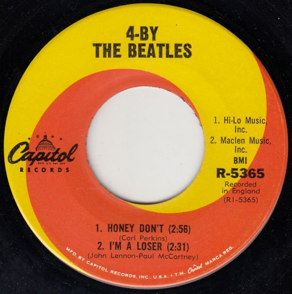 4-By The Beatles : Honey Don't / I'm A Loser / Mr Moonlight / Everybody's Trying - Image 3
