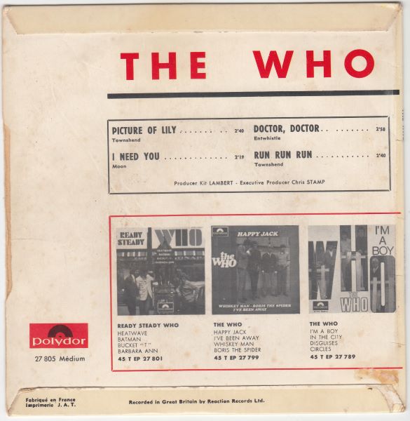 Pictures Of Lily / I Need You / Doctor Doctor / Run Run Run - Image 2