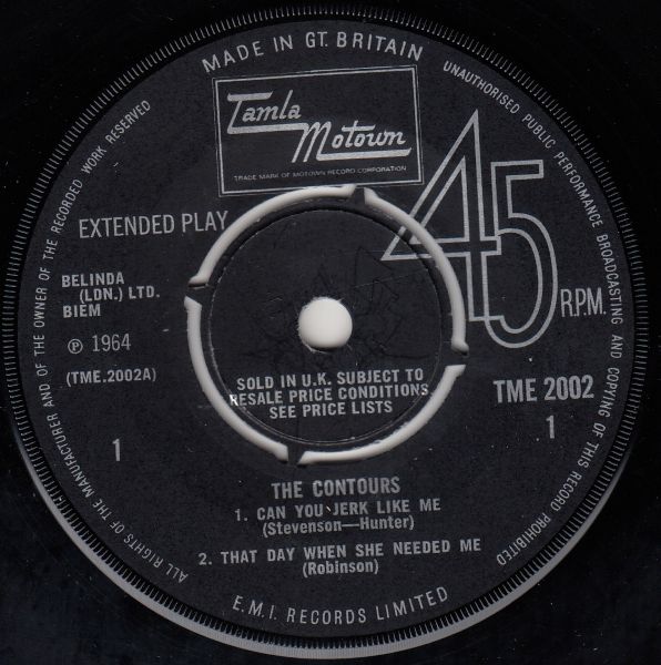 The Contours EP : Can You Jerk Like Me / That Day When She Needed Me / Can You Do It / I'll Stand By You - Image 3