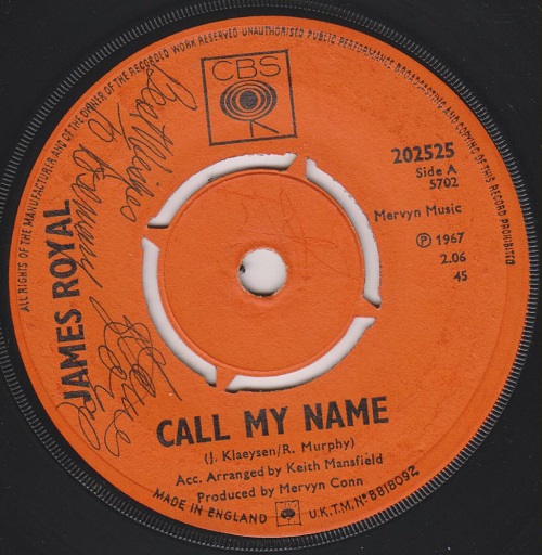 Call My Name / When It Comes To My Baby