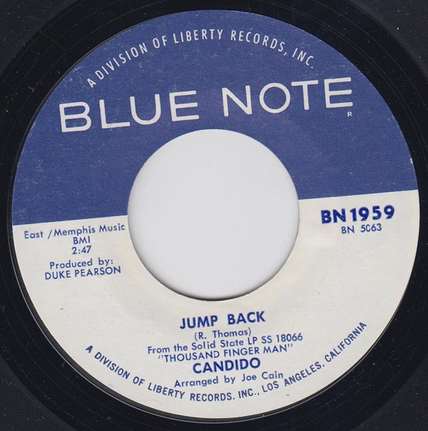 CANDIDO - Jump Back / Soul Limbo - Disque 45T (SP 2 titres)