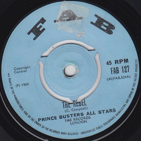 PRINCE BUSTER - Young Gifted And Black / The Rebel - Disque 45T (SP 2 titres)