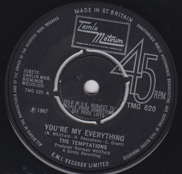 TEMPTATIONS - You're My Everything / I've Been Good To You - 7inch (SP)
