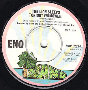 Lion Sleeps Tonight - Wimoweh / I'll Come Running To Tie Your Shoes
