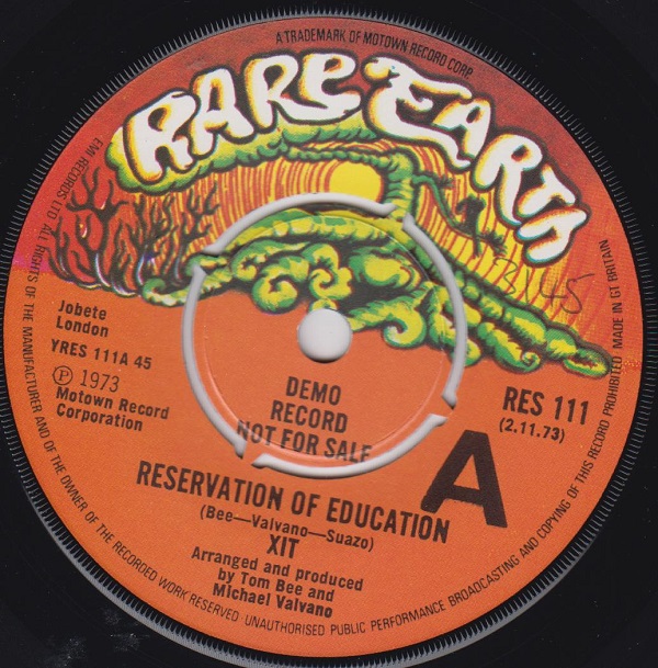 XIT - Reservation Of Education / Young Warrior - Disque 45T (SP 2 titres)