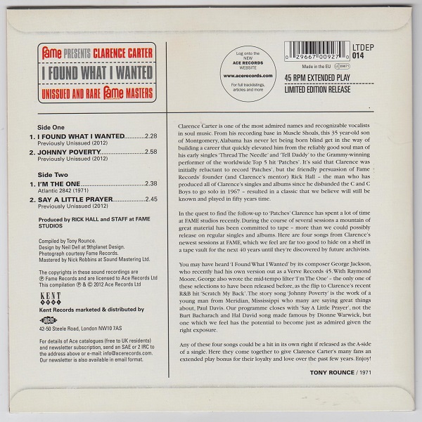 I Found What I Wanted - Unissued And Rare Fame Masters - Image 2