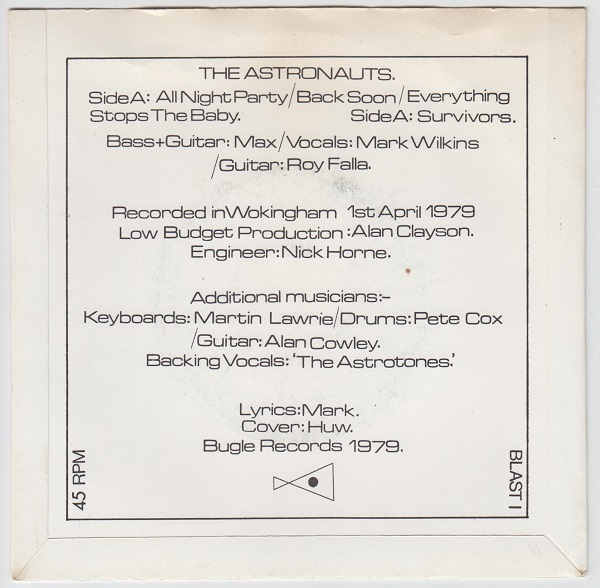 The Astronauts E.P. : All Night Party / Back Soon / Everything Stops The Baby / Survivors - Image 2