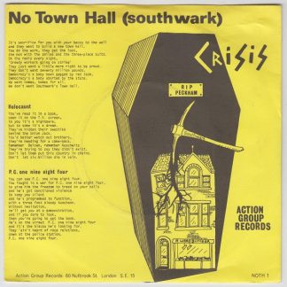 No Town Hall (Southwark) / Holocaust / P.C. One Nine Eight Four