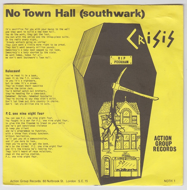 No Town Hall (Southwark) / Holocaust / P.C. One Nine Eight Four