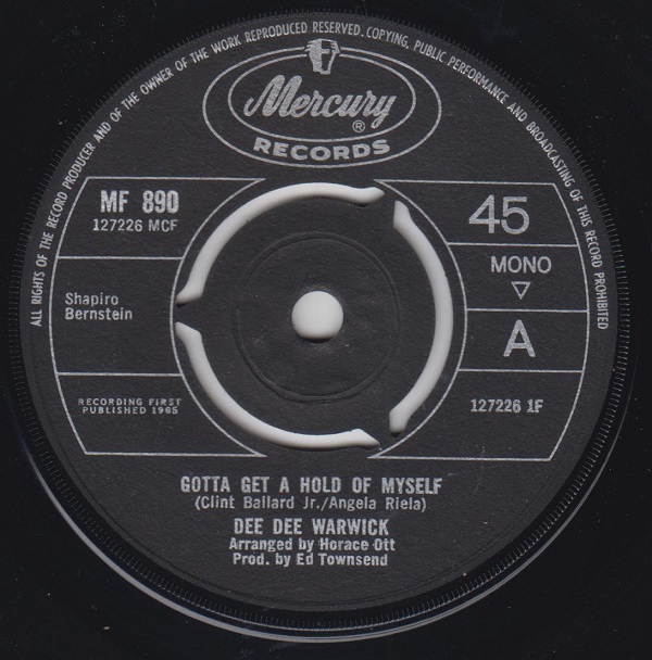 DEE DEE WARWICK - Gotta Get A Hold Of Myself / Another Lonely Saturday - Disque 45T (SP 2 titres)