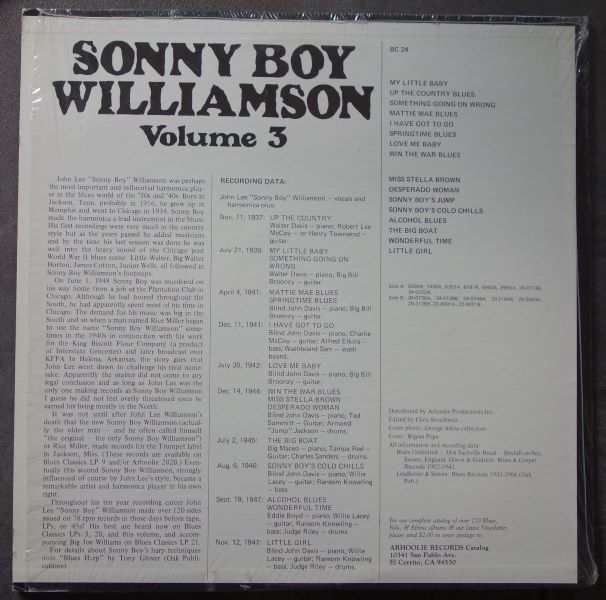 Blues Classics By Sonny Boy Williamson Volume 3 - Image 2