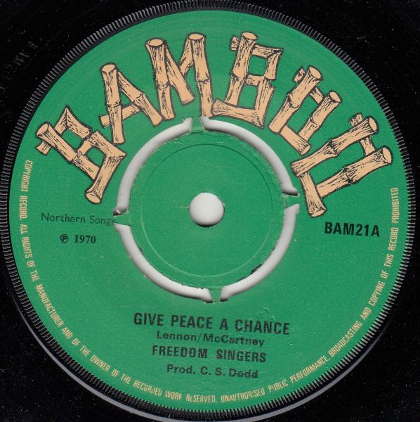 FREEDOM SINGERS / SOUND DIMENTION - Give Peace A Chance / Sound Dimention - In Cold Blood - Disque 45T (SP 2 titres)
